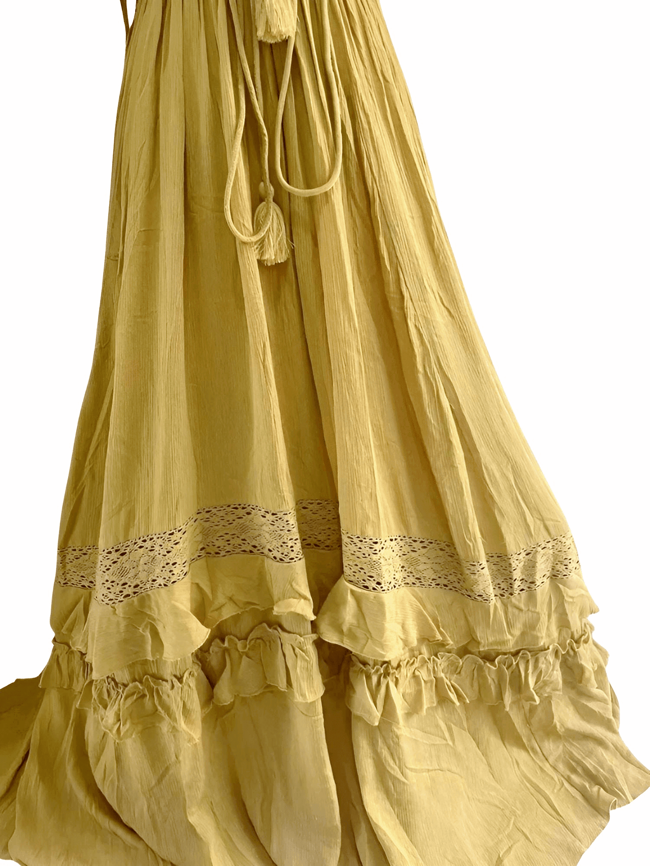 Summer Beach Dress Sleeveless Cotton Maxi Dresses Boho Style Solid Color Lace Ruffled Sundress -, Dress , Drestiny , Australia, Beige, Blue, FR, L, M, Maxi Dresses, New Zealand, Pink, S, Sleeveless, United Kingdom, United States, XL, Yellow , Drestiny , www.shopdrestiny.com