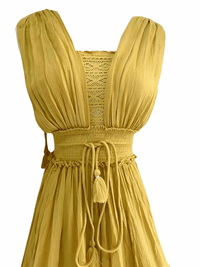 Thumbnail for Summer Beach Dress Sleeveless Cotton Maxi Dresses Boho Style Solid Color Lace Ruffled Sundress -, Dress , Drestiny , Australia, Beige, Blue, FR, L, M, Maxi Dresses, New Zealand, Pink, S, Sleeveless, United Kingdom, United States, XL, Yellow , Drestiny , www.shopdrestiny.com