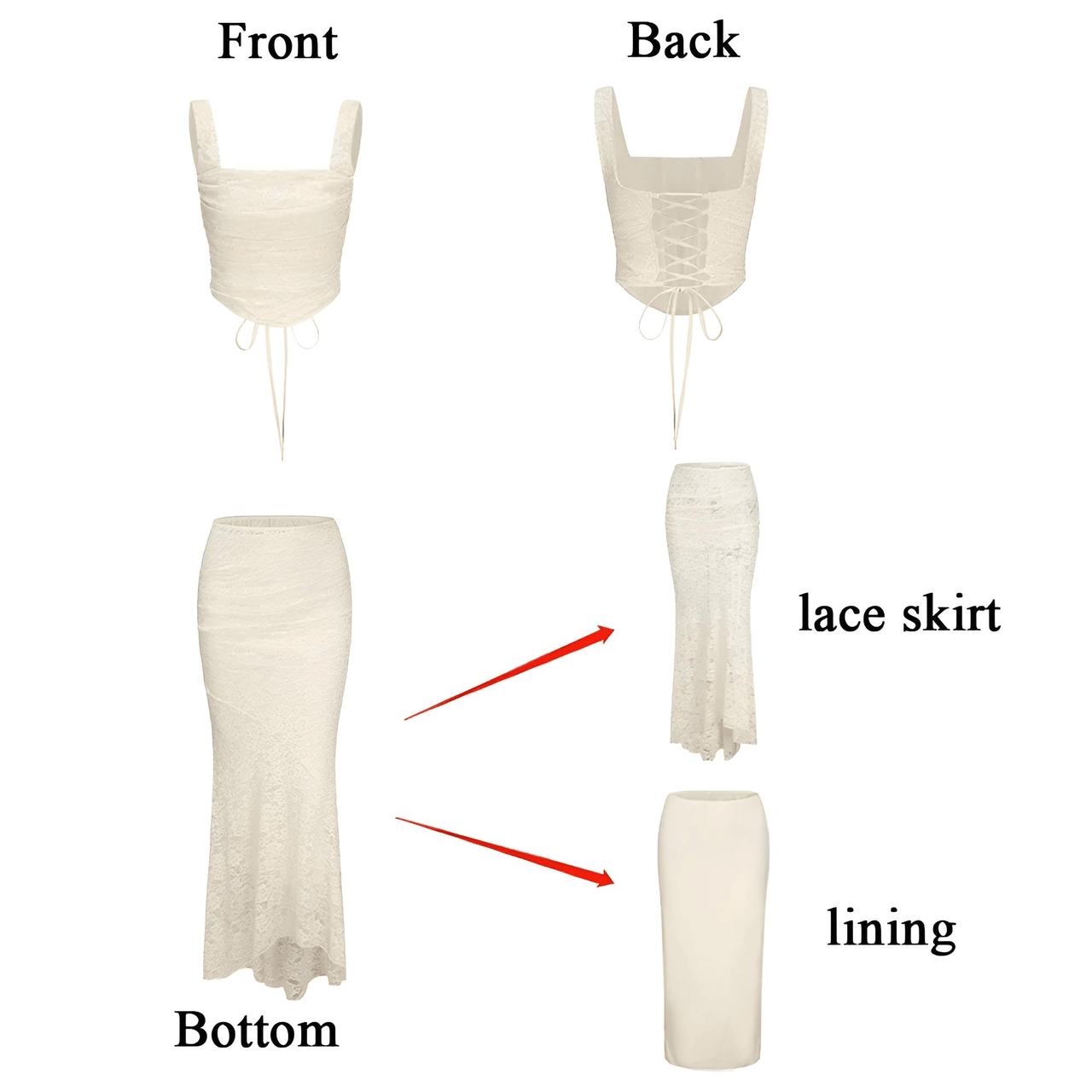 Women's Summer 2-Piece Set Women's Outfits Elegant Formal Events Wedding Guest Dresses Sexy Cropped Top and Skirt, Drestiny, Skirt Sets, Sets, Skirts, Casual Shirts, Dress Shirts, Maxi Skirt, Sleeveless, Crop Tops, Corsets, Beige, Antique White, XS, S, M, L, United States, USA, Canada, Australia, New Zealand, United Kingdom, UK, women's summer casual 2-piece set, women's summer vacation 2-piece set, women's summer matching set, women's summer crop top and skirt set, shopdrestiny.com