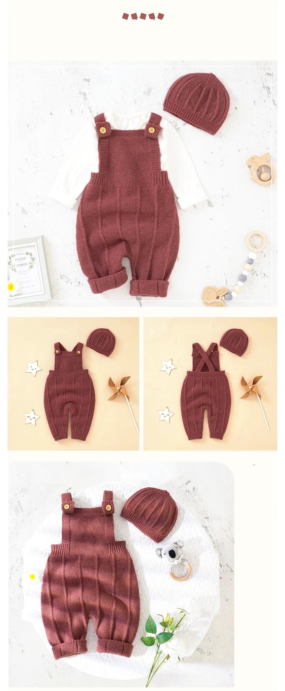 Sweet Knitted Baby Outfit Sets -, Sets , Drestiny , 12M, 18M, 3M, 6M, 9M, Australia, Boys, Canada, Dark Khaki, Girls, Hats, Light Blue, New Zealand, Overalls, Pant Sets, Rust Red, Sky Blue, United Kingdom, United States , Drestiny , www.shopdrestiny.com