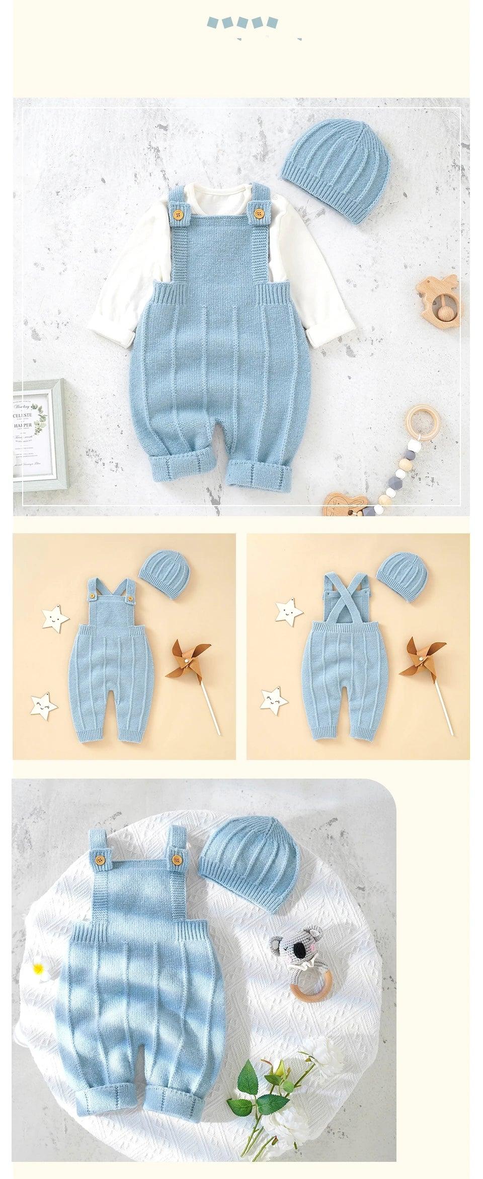 Sweet Knitted Baby Outfit Sets -, Sets , Drestiny , 12M, 18M, 3M, 6M, 9M, Australia, Boys, Canada, Dark Khaki, Girls, Hats, Light Blue, New Zealand, Overalls, Pant Sets, Rust Red, Sky Blue, United Kingdom, United States , Drestiny , www.shopdrestiny.com