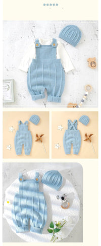 Thumbnail for Sweet Knitted Baby Outfit Sets -, Sets , Drestiny , 12M, 18M, 3M, 6M, 9M, Australia, Boys, Canada, Dark Khaki, Girls, Hats, Light Blue, New Zealand, Overalls, Pant Sets, Rust Red, Sky Blue, United Kingdom, United States , Drestiny , www.shopdrestiny.com