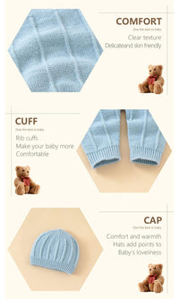 Thumbnail for Sweet Knitted Baby Outfit Sets -, Sets , Drestiny , 12M, 18M, 3M, 6M, 9M, Australia, Boys, Canada, Dark Khaki, Girls, Hats, Light Blue, New Zealand, Overalls, Pant Sets, Rust Red, Sky Blue, United Kingdom, United States , Drestiny , www.shopdrestiny.com