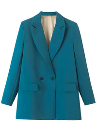 Thumbnail for Teal blazer on a white background