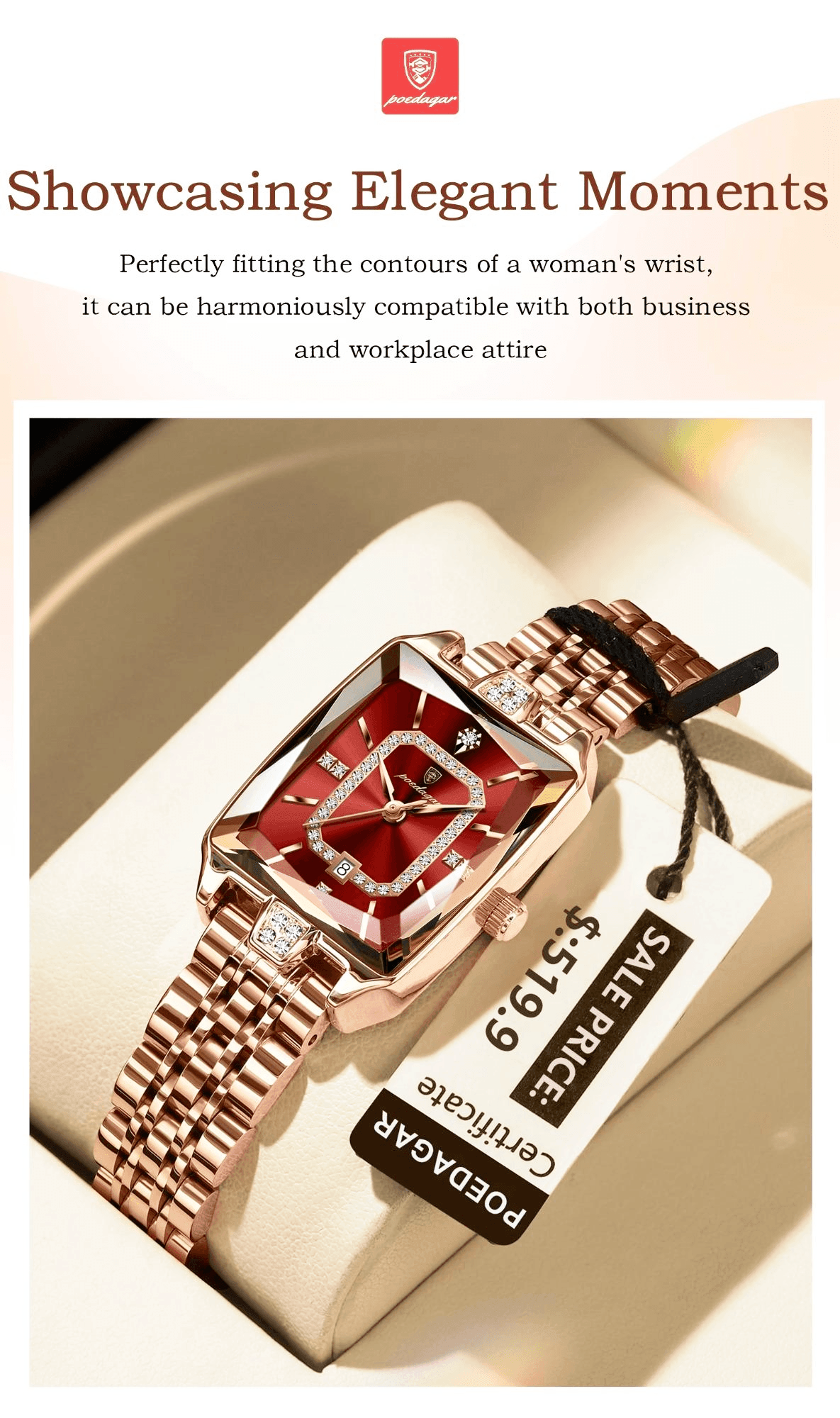 Top Elegant High-End Watches For Women Wristwatch Waterproof Date Ladies Watch Stainless Steel Rectangle Quartz Women's Watches Female