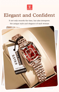 Thumbnail for Top Elegant High-End Watches For Women Wristwatch Waterproof Date Ladies Watch Stainless Steel Rectangle Quartz Women's Watches Female