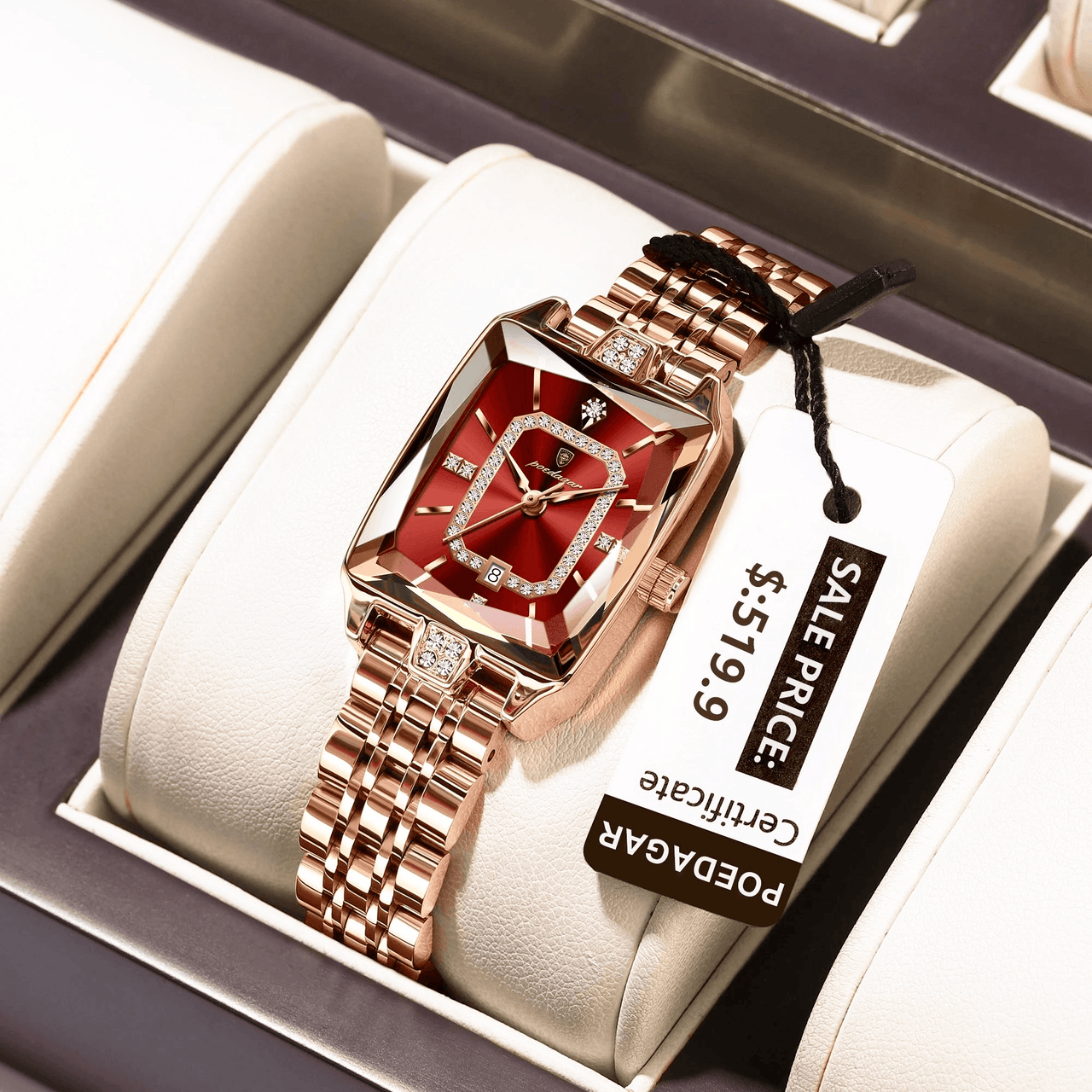 Top Elegant High-End Watches For Women Wristwatch Waterproof Date Ladies Watch Stainless Steel Rectangle Quartz Women's Watches Female