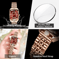 Thumbnail for Top Elegant High-End Watches For Women Wristwatch Waterproof Date Ladies Watch Stainless Steel Rectangle Quartz Women's Watches Female