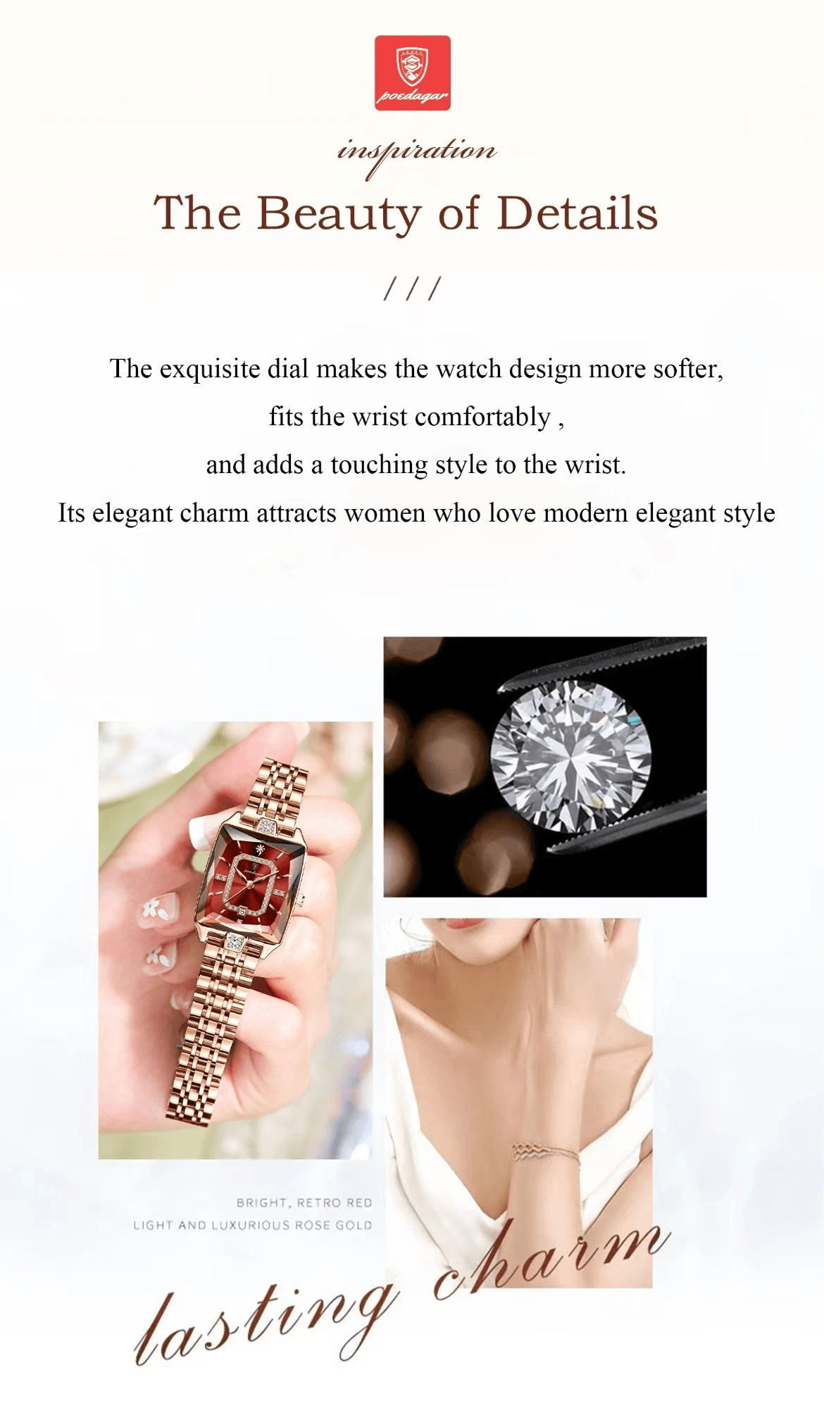 Top Elegant High-End Watches For Women Wristwatch Waterproof Date Ladies Watch Stainless Steel Rectangle Quartz Women's Watches Female