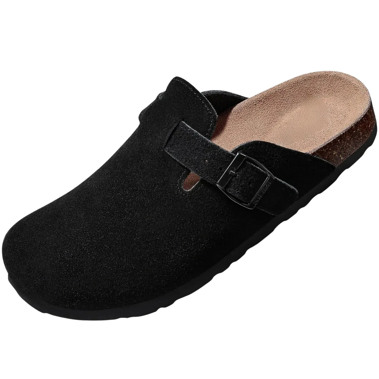 Trendy Cork Clog Suede Sandals With Arch Support