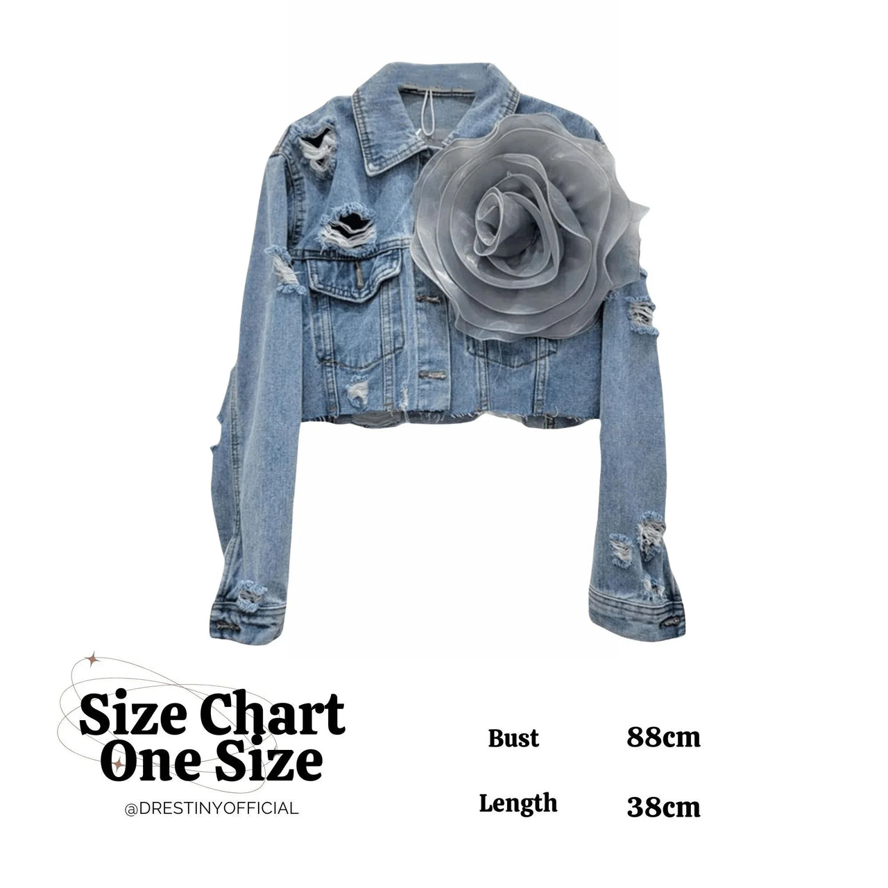 Trendy Fashion Women's Spliced 3D Flower Denim Coat Lapel Long Sleeve Button Jacket Female, Drestiny, Coats, Denim Jackets, Blue Denim Jackets, Black Denim Jackets, Pink Denim Jackets, Green Denim Jackets, One Size, United States, Canada, Australia, New Zealand, United Kingdom, blue, pink, grey, white, black, army green, shopdrestiny.com