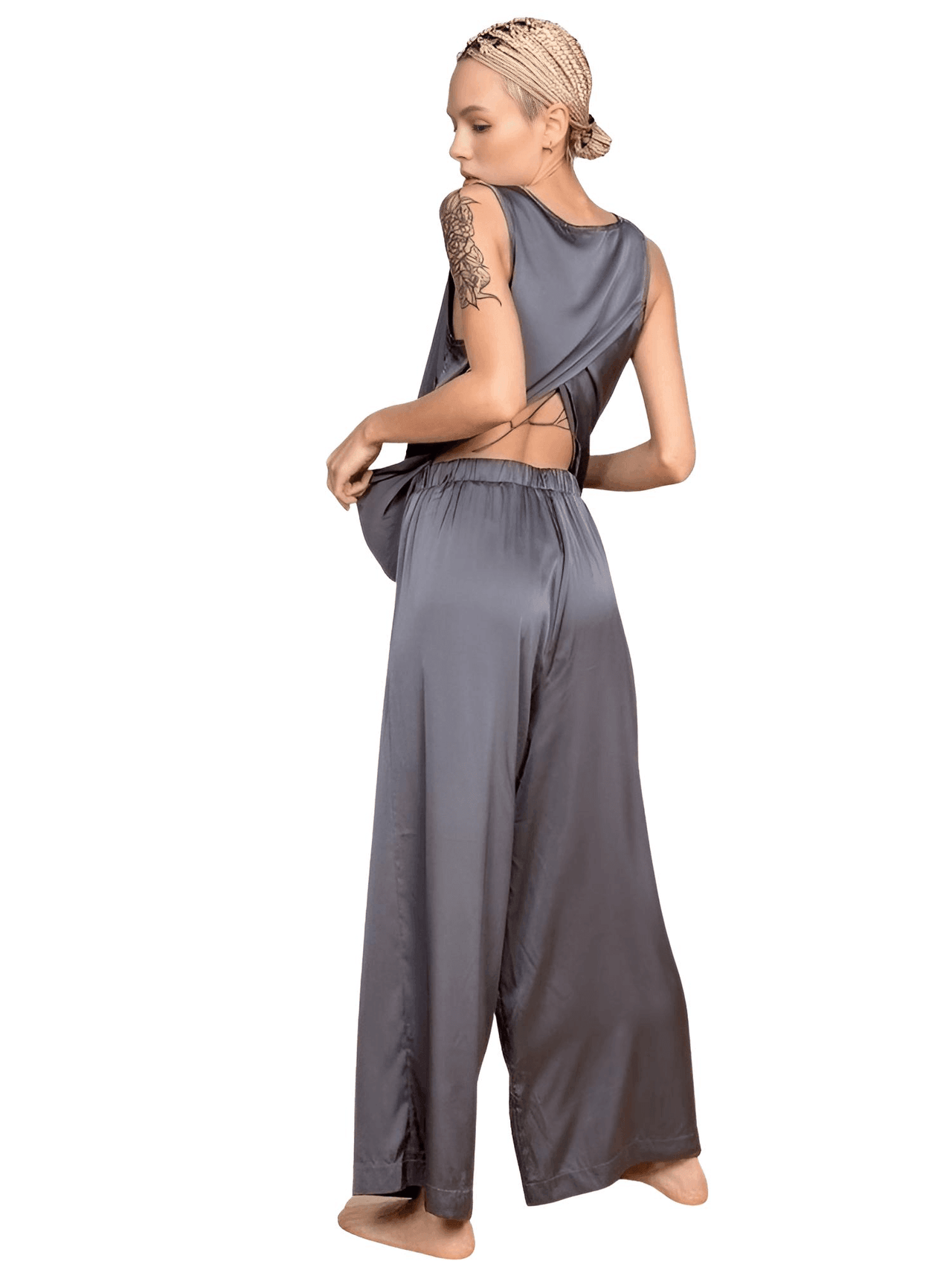 Two-Piece Crossed Back Pajama Sets For Women -, Pajamas , Drestiny , Australia, Black, Blue, Casual Shirts, Dark Blue, Grey, L, Loungewear, M, New Zealand, Pajamas, Pant Sets, S, Sets, Sleeveless, United Kingdom, United States , Drestiny , www.shopdrestiny.com