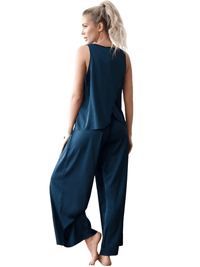 Thumbnail for Two-Piece Crossed Back Pajama Sets For Women -, Pajamas , Drestiny , Australia, Black, Blue, Casual Shirts, Dark Blue, Grey, L, Loungewear, M, New Zealand, Pajamas, Pant Sets, S, Sets, Sleeveless, United Kingdom, United States , Drestiny , www.shopdrestiny.com