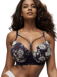 Thumbnail for Big Breasts Underwire Bra Thin D Cup Breathable Gathered Anti-Sagging Women's Bra, Bras, Drestiny, D Cup, United States, USA, Canada, Gender_Women, Australia, New Zealand, United Kingdom, UK, Purple, Red, Coffee, Light Purple, Blue, Black, Dark Grey, Supportive bras for large breasts, anti-sagging bras, underwire bras for full figures, best bras for heavy breasts, lift and support bras, shopdrestiny.com