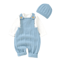 Thumbnail for Sweet Knitted Baby Outfit Sets -, Sets , Drestiny , 12M, 18M, 3M, 6M, 9M, Australia, Boys, Canada, Dark Khaki, Girls, Hats, Light Blue, New Zealand, Overalls, Pant Sets, Rust Red, Sky Blue, United Kingdom, United States , Drestiny , www.shopdrestiny.com