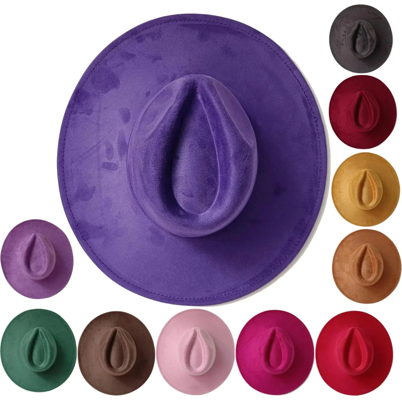 Wide Brim Suede Fedora Hat Men Women Autumn Hats Classic Fedoras, Drestiny, Hats, United States, USA, Gender_Women, Gender_Men, Canada, Australia, New Zealand, United Kingdom, Wide brim suede fedora hat, suede fedora women, Men's wide brim fedora, Wide brim fedora hat, Ladies suede fedora, men's wide brimmed hat, Classic wide brim fedora, shopdrestiny.com