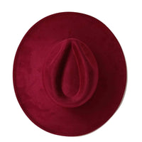 Thumbnail for Wine red wide brimmed hat on a white background