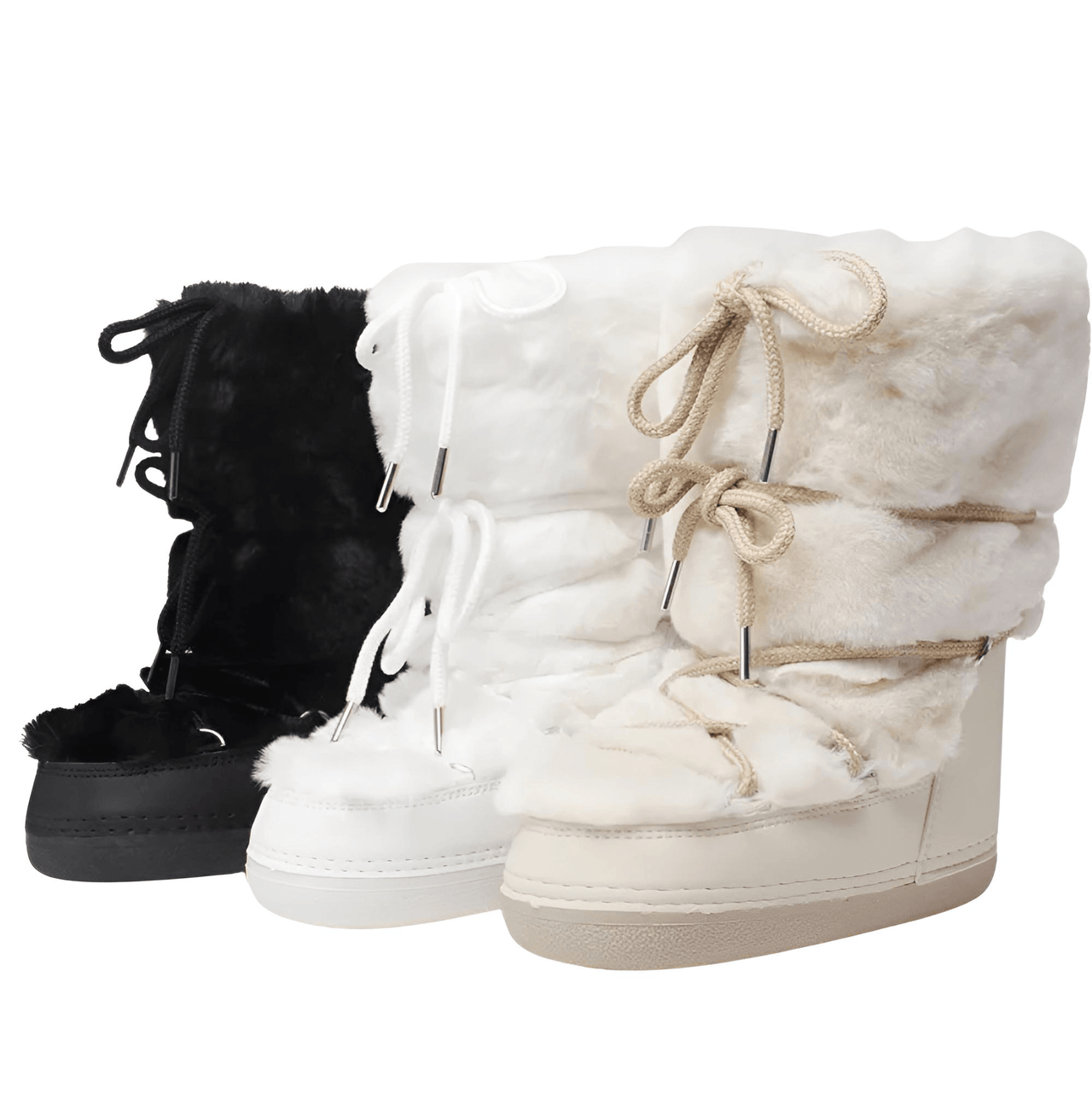 Winter Faux Fur Boots Snow Boots Women Fluffy Fuzzy Furry Faux Fur Boots Middle Calf Platform Pink Black White Furry Boots, Drestiny, Snow Boots, Midi Snow Boots, Platform Boots, Beige, White, Black, Pink, 4, 5, 6, 7, 8, 9, 10, 11, United States, United Kingdom, Australia, shopdrestiny.com