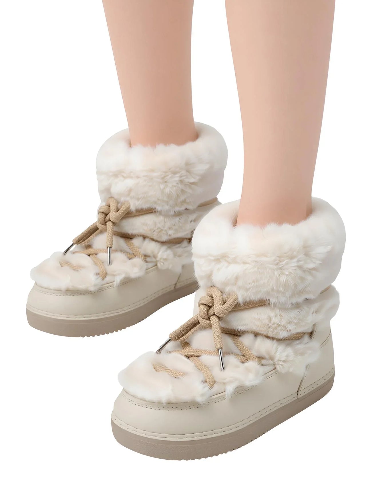 Winter Faux Fur Boots Snow Boots Women Fluffy Fuzzy Furry Faux Fur Boots Middle Calf Platform Pink Black White Furry Boots, Drestiny, Snow Boots, Midi Snow Boots, Platform Boots, Beige, White, Black, Pink, 4, 5, 6, 7, 8, 9, 10, 11, United States, United Kingdom, Australia, shopdrestiny.com