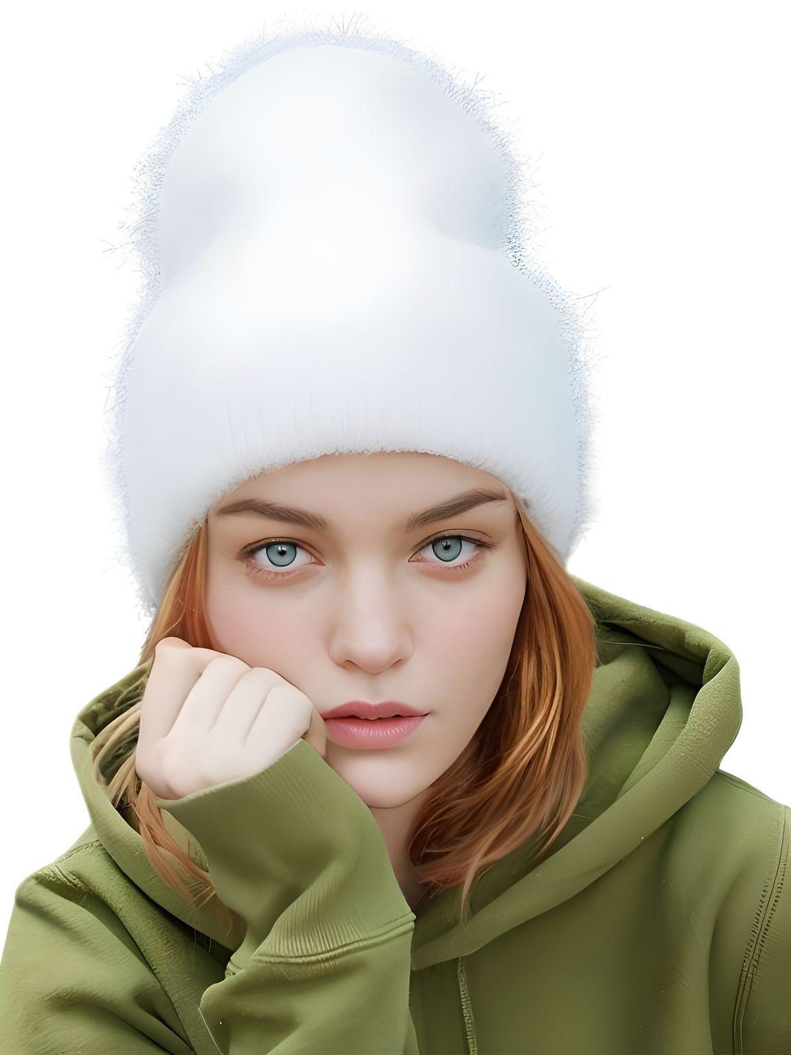 Winter Women's Rabbit Fur Hats Warm Long Rabbit Fur Hair Female Caps Fashion Solid Colors Wide Cuff Young Style Beanies -, Hat , Drestiny , Australia, Black, Blue, Blue Grey, Canada, FR, Grey, Hats, Light Blue, Light Pink, New Zealand, Pink, Purple, United Kingdom, United States, White, Yellow , Drestiny , www.shopdrestiny.com
