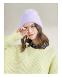 Thumbnail for Winter Women's Rabbit Fur Hats Warm Long Rabbit Fur Hair Female Caps Fashion Solid Colors Wide Cuff Young Style Beanies -, Hat , Drestiny , Australia, Black, Blue, Blue Grey, Canada, FR, Grey, Hats, Light Blue, Light Pink, New Zealand, Pink, Purple, United Kingdom, United States, White, Yellow , Drestiny , www.shopdrestiny.com