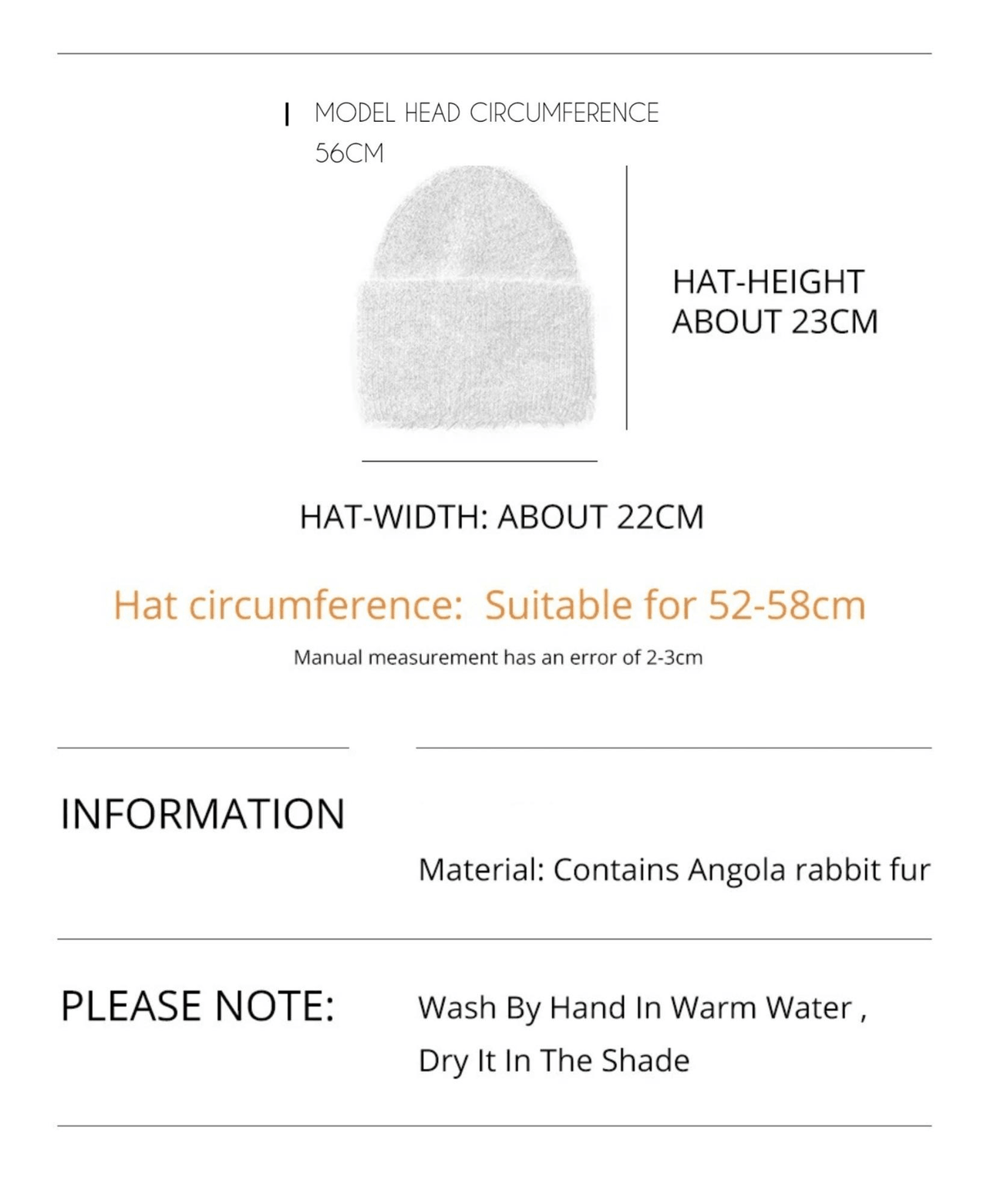 Winter Women's Rabbit Fur Hats Warm Long Rabbit Fur Hair Female Caps Fashion Solid Colors Wide Cuff Young Style Beanies -, Hat , Drestiny , Australia, Black, Blue, Blue Grey, Canada, FR, Grey, Hats, Light Blue, Light Pink, New Zealand, Pink, Purple, United Kingdom, United States, White, Yellow , Drestiny , www.shopdrestiny.com