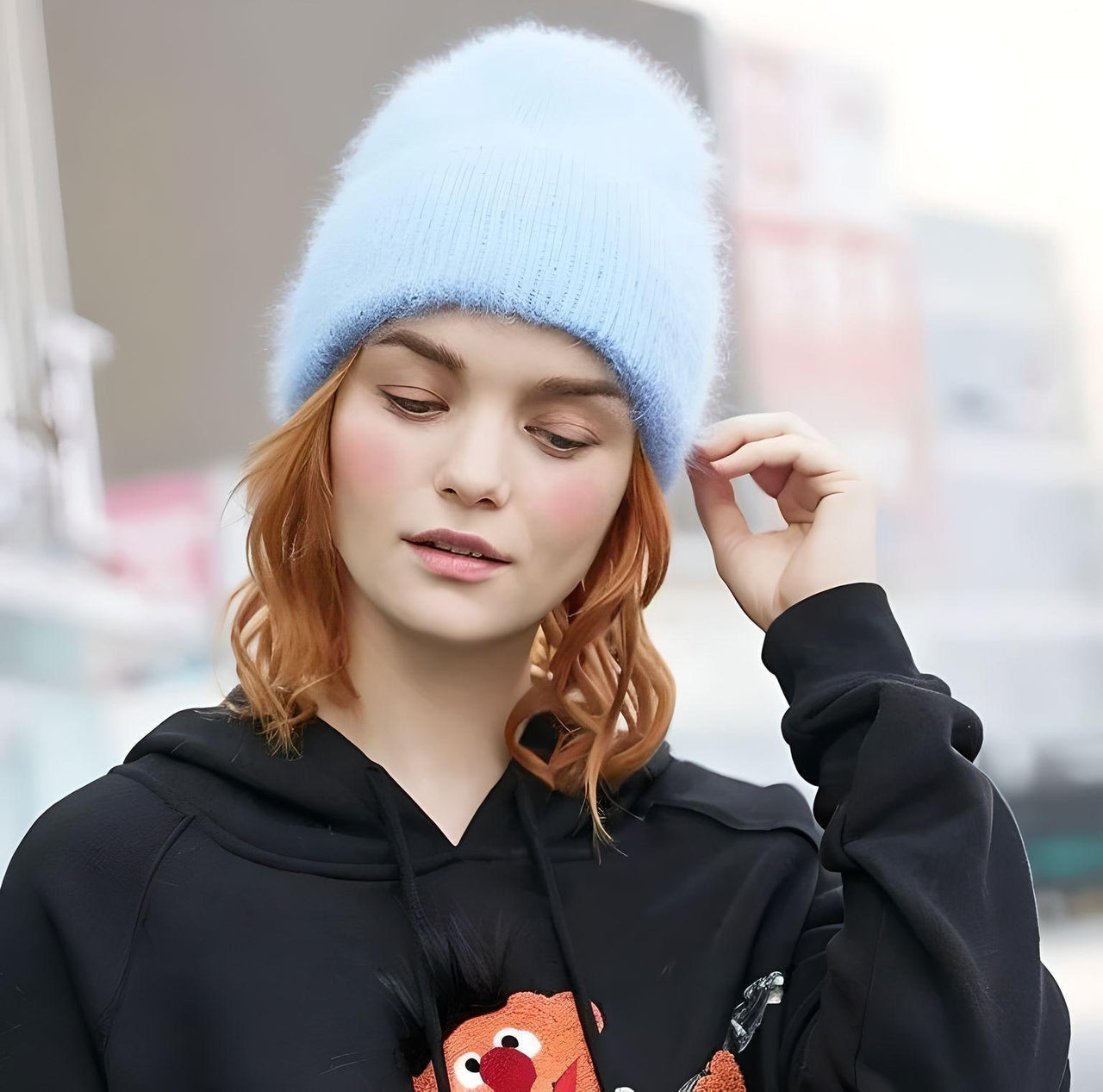 Winter Women's Rabbit Fur Hats Warm Long Rabbit Fur Hair Female Caps Fashion Solid Colors Wide Cuff Young Style Beanies -, Hat , Drestiny , Australia, Black, Blue, Blue Grey, Canada, FR, Grey, Hats, Light Blue, Light Pink, New Zealand, Pink, Purple, United Kingdom, United States, White, Yellow , Drestiny , www.shopdrestiny.com