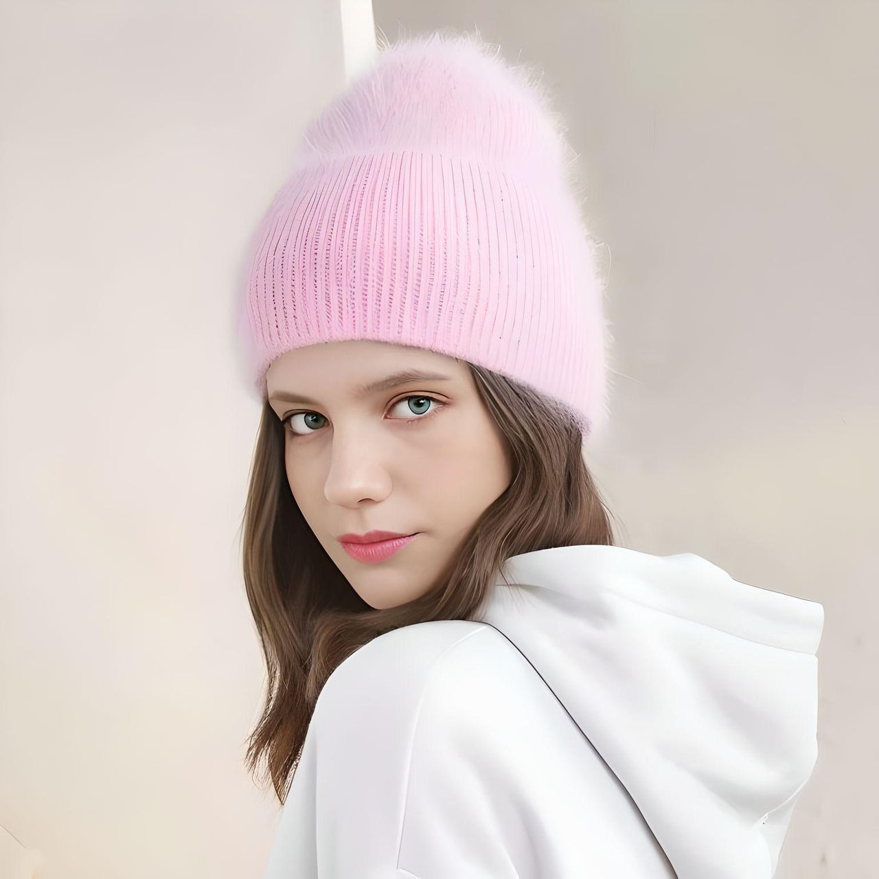 Winter Women's Rabbit Fur Hats Warm Long Rabbit Fur Hair Female Caps Fashion Solid Colors Wide Cuff Young Style Beanies -, Hat , Drestiny , Australia, Black, Blue, Blue Grey, Canada, FR, Grey, Hats, Light Blue, Light Pink, New Zealand, Pink, Purple, United Kingdom, United States, White, Yellow , Drestiny , www.shopdrestiny.com