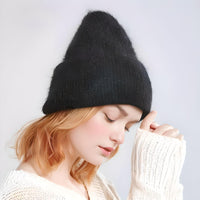 Thumbnail for Winter Women's Rabbit Fur Hats Warm Long Rabbit Fur Hair Female Caps Fashion Solid Colors Wide Cuff Young Style Beanies -, Hat , Drestiny , Australia, Black, Blue, Blue Grey, Canada, FR, Grey, Hats, Light Blue, Light Pink, New Zealand, Pink, Purple, United Kingdom, United States, White, Yellow , Drestiny , www.shopdrestiny.com