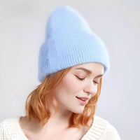 Thumbnail for Winter Women's Rabbit Fur Hats Warm Long Rabbit Fur Hair Female Caps Fashion Solid Colors Wide Cuff Young Style Beanies -, Hat , Drestiny , Australia, Black, Blue, Blue Grey, Canada, FR, Grey, Hats, Light Blue, Light Pink, New Zealand, Pink, Purple, United Kingdom, United States, White, Yellow , Drestiny , www.shopdrestiny.com
