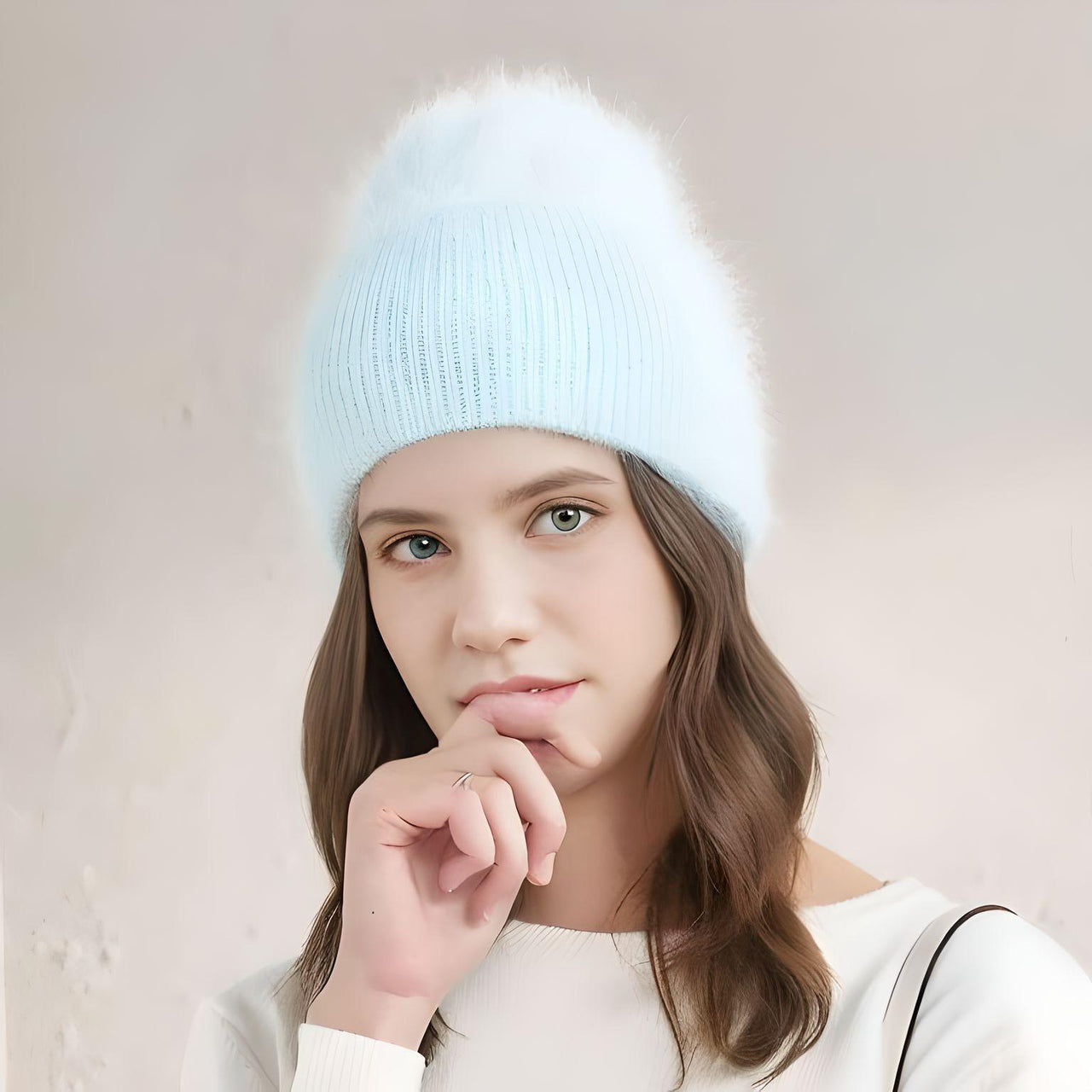 Winter Women's Rabbit Fur Hats Warm Long Rabbit Fur Hair Female Caps Fashion Solid Colors Wide Cuff Young Style Beanies -, Hat , Drestiny , Australia, Black, Blue, Blue Grey, Canada, FR, Grey, Hats, Light Blue, Light Pink, New Zealand, Pink, Purple, United Kingdom, United States, White, Yellow , Drestiny , www.shopdrestiny.com