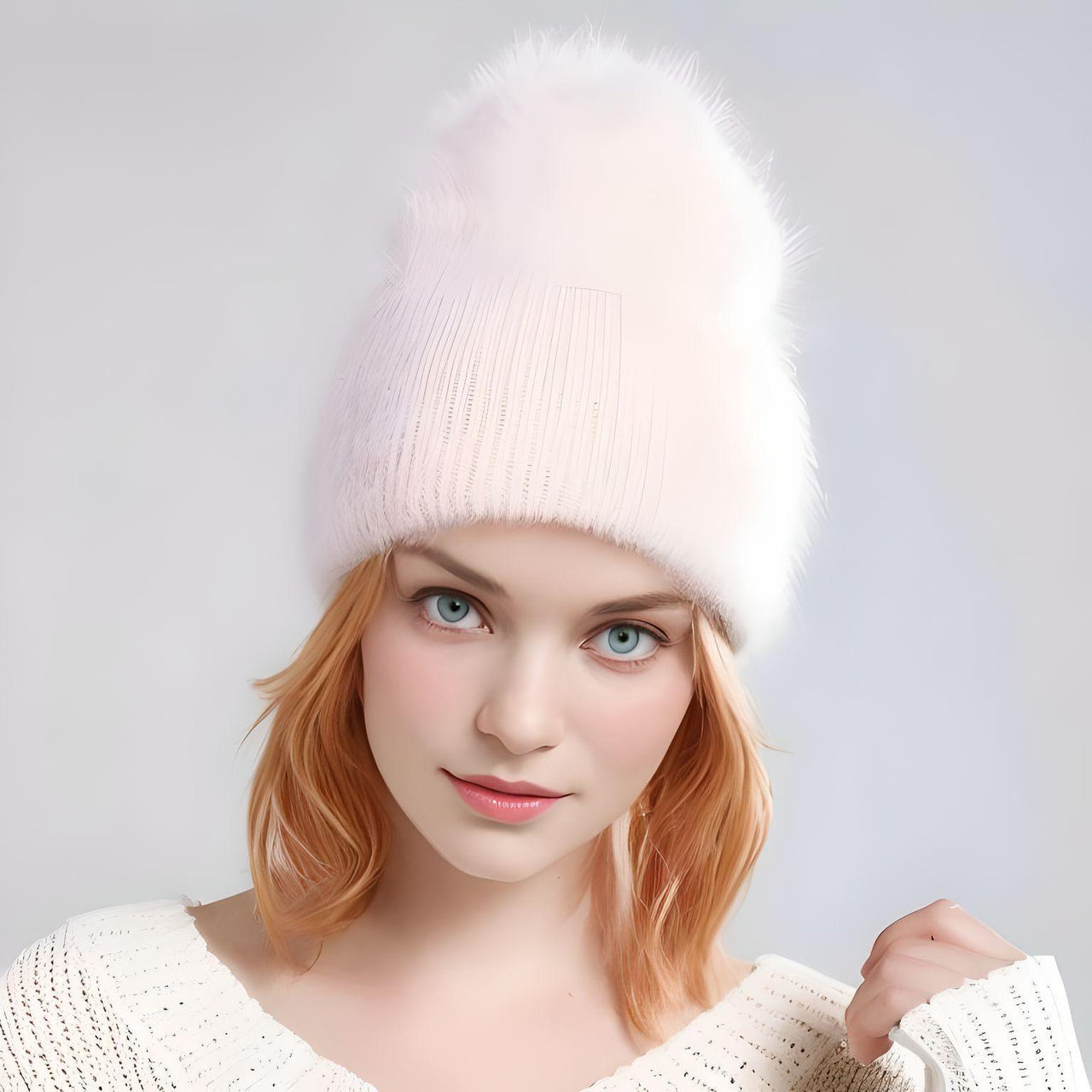 Winter Women's Rabbit Fur Hats Warm Long Rabbit Fur Hair Female Caps Fashion Solid Colors Wide Cuff Young Style Beanies -, Hat , Drestiny , Australia, Black, Blue, Blue Grey, Canada, FR, Grey, Hats, Light Blue, Light Pink, New Zealand, Pink, Purple, United Kingdom, United States, White, Yellow , Drestiny , www.shopdrestiny.com