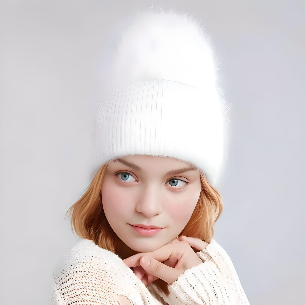 Winter Women's Rabbit Fur Hats Warm Long Rabbit Fur Hair Female Caps Fashion Solid Colors Wide Cuff Young Style Beanies -, Hat , Drestiny , Australia, Black, Blue, Blue Grey, Canada, FR, Grey, Hats, Light Blue, Light Pink, New Zealand, Pink, Purple, United Kingdom, United States, White, Yellow , Drestiny , www.shopdrestiny.com