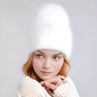 Thumbnail for Winter Women's Rabbit Fur Hats Warm Long Rabbit Fur Hair Female Caps Fashion Solid Colors Wide Cuff Young Style Beanies -, Hat , Drestiny , Australia, Black, Blue, Blue Grey, Canada, FR, Grey, Hats, Light Blue, Light Pink, New Zealand, Pink, Purple, United Kingdom, United States, White, Yellow , Drestiny , www.shopdrestiny.com