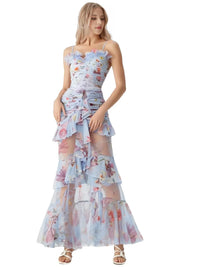 Thumbnail for Woman wearing a floral two-piece outfit on a white background - Drestiny