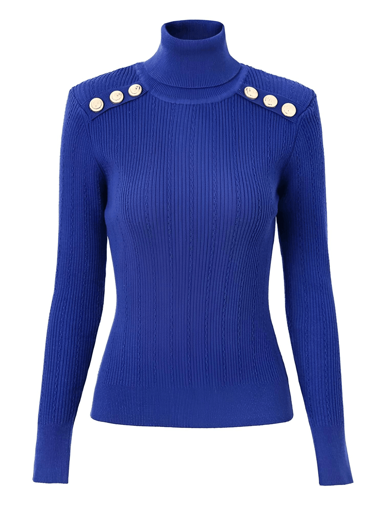 Women's High-End Turtleneck With Gold Buttons - In 7 Colors! -, Turtleneck Sweater , Drestiny , Australia, Black, Blue, Canada, Casual Shirts, Dark Olive Green, Deep Pink, Dress Shirts, FR, L, M, New Zealand, Pink, Pullovers, Red, S, Turtlenecks, United Kingdom, United States, White, XL , Drestiny , www.shopdrestiny.com