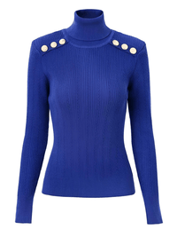 Thumbnail for Women's High-End Turtleneck With Gold Buttons - In 7 Colors! -, Turtleneck Sweater , Drestiny , Australia, Black, Blue, Canada, Casual Shirts, Dark Olive Green, Deep Pink, Dress Shirts, FR, L, M, New Zealand, Pink, Pullovers, Red, S, Turtlenecks, United Kingdom, United States, White, XL , Drestiny , www.shopdrestiny.com