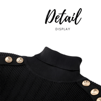 Thumbnail for Women's High-End Turtleneck With Gold Buttons - In 7 Colors! -, Turtleneck Sweater , Drestiny , Australia, Black, Blue, Canada, Casual Shirts, Dark Olive Green, Deep Pink, Dress Shirts, FR, L, M, New Zealand, Pink, Pullovers, Red, S, Turtlenecks, United Kingdom, United States, White, XL , Drestiny , www.shopdrestiny.com