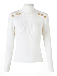 Thumbnail for Women's High-End Turtleneck With Gold Buttons - In 7 Colors! -, Turtleneck Sweater , Drestiny , Australia, Black, Blue, Canada, Casual Shirts, Dark Olive Green, Deep Pink, Dress Shirts, FR, L, M, New Zealand, Pink, Pullovers, Red, S, Turtlenecks, United Kingdom, United States, White, XL , Drestiny , www.shopdrestiny.com