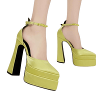 Thumbnail for Women's Thick High Heel Platform Pumps -, Heels , Drestiny , 10, 5, 6, 6.5, 7.5, 8.5, 9, 9.5, Australia, Black, Deep Pink, Green, Heels, High Heels, New Zealand, Pink, Purple, Sandals, United Kingdom, United States, Yellow , Drestiny , www.shopdrestiny.com