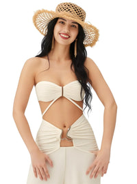 Thumbnail for Women's 3Pcs Crochet Bikini Set Sexy Swimwear Halter Biquini Push Up Swimsuit Strappy Bodysuit Female Bathing Suit Beachwear, Bikinis, Drestiny, Skirts, Skirt Sets, Cover Ups, Sets, One Piece Swimsuits, S, M, L, United States, USA, Canada, Australia, New Zealand, United Kingdom, UK, Orange Blue, Blue Dark Blue, Blue Yellow, Beige White, Pink Purple Blue, Red Orange, Pale Gold, Off White, crochet bikini set with cover up, crochet bikini and skirt set, boho crochet 3 piece bikini, shopdrestiny.com