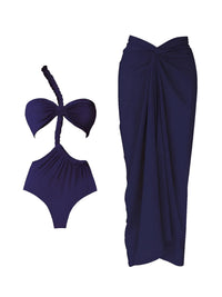 Thumbnail for Women's 3Pcs Crochet Bikini Set Sexy Swimwear Halter Biquini Push Up Swimsuit Strappy Bodysuit Female Bathing Suit Beachwear, Bikinis, Drestiny, Skirts, Skirt Sets, Cover Ups, Sets, One Piece Swimsuits, S, M, L, United States, USA, Canada, Australia, New Zealand, United Kingdom, UK, Orange Blue, Blue Dark Blue, Blue Yellow, Beige White, Pink Purple Blue, Red Orange, Pale Gold, Off White, crochet bikini set with cover up, crochet bikini and skirt set, boho crochet 3 piece bikini, shopdrestiny.com