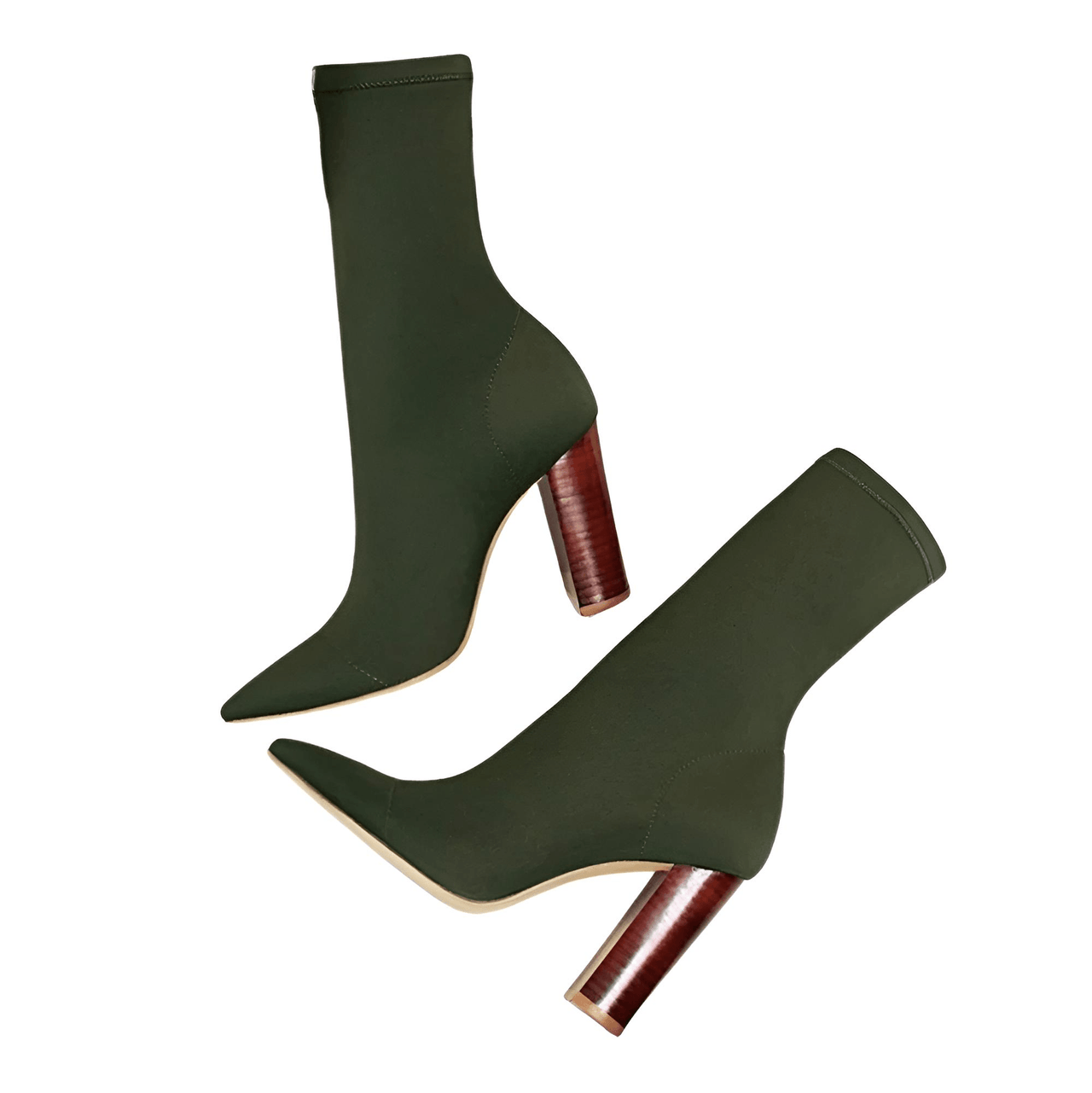 Women's Ankle Sock Boots Square High Heels Women's Fashion Comfort Stretch Fabric Sock Boot Party Dress Shoes, Drestiny, Boots, Ankle Boots, Sock Boots, 3, 4, 5, 6, 7, 8, 9, 10, 11, 12, Dark Olive Green, Black, Apricot, United States, USA, Canada, Australia, New Zealand, United Kingdom, UK, sock boots women, ankle sock boots, stretch ankle boots, knit ankle boots, heeled sock boots, shopdrestiny.com