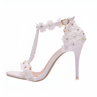 Thumbnail for Women's Sandals Flowers Pearls T-Tied Stilettos Wedding Shoes High Heel Bridal Pumps -, Heels , Drestiny , Australia, Blue, FR, Green, Heels, High Heels, Light Blue, New Zealand, Pink, Pumps, Purple, Red, Sandals, Stilettos, United Kingdom, United States, White, Yellow , Drestiny , www.shopdrestiny.com