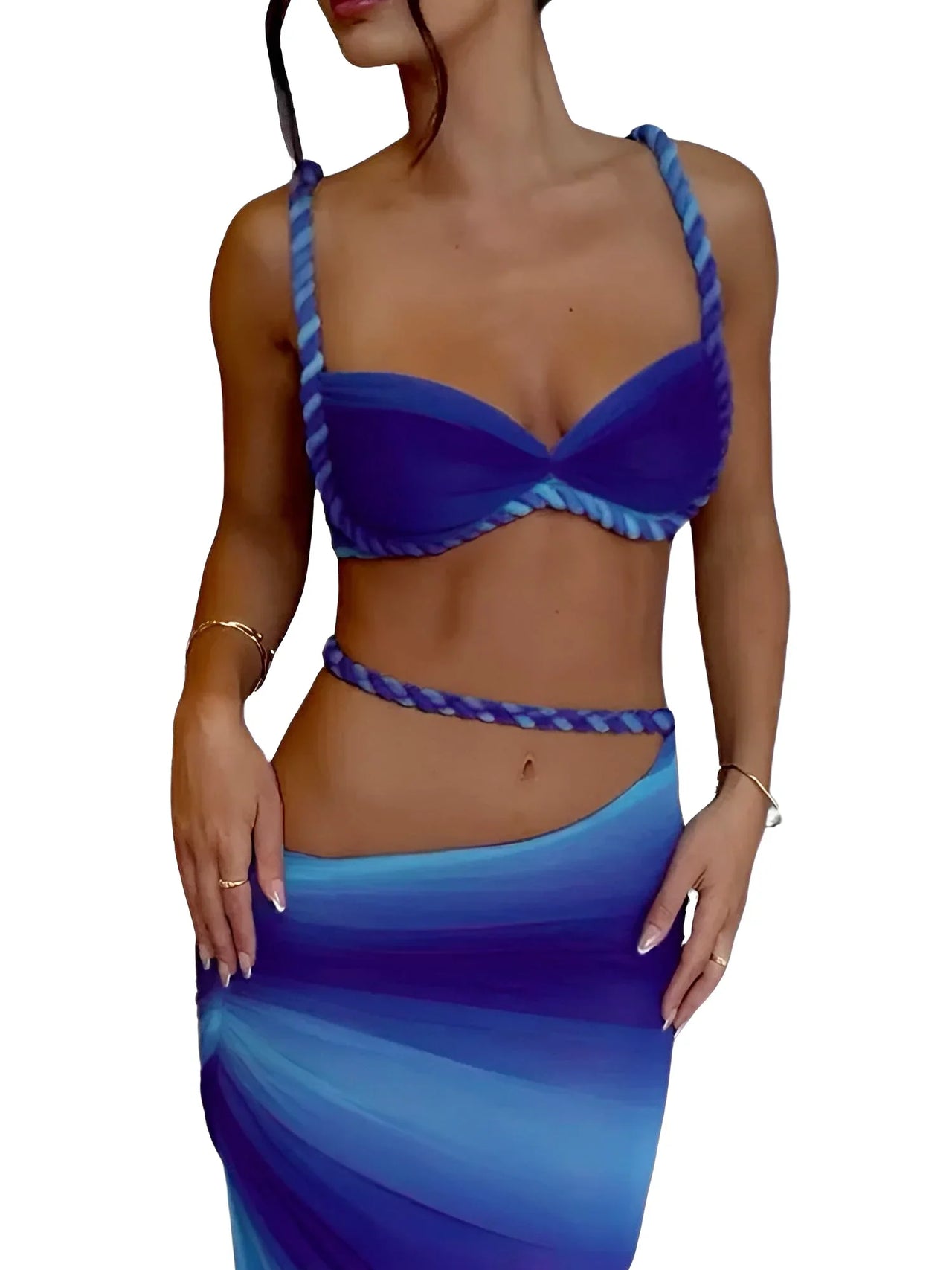 Women's Bandage Sexy 2-Piece Sets Club Backless Decorative Cord Top and Skirt Sets Summer Vacation, Drestiny, Sets, Skirt Sets, Skirts, Crop Tops, Sleeveless, Casual Shirts, XS, S, M, L, XL, 2, 4, 6, 8, 10, 12, Red Print, Blue Print, Orange, Avocado Green, Grey, Coffee, White, Pink, Black, Deep Pink, USA, Canada, Aus, NZ, UK, Bandage Two Piece Set, Women's Bodycon Sets, Clubwear Two Piece Outfits, Sexy Co Ord Sets, Bandage Skirt and Top Set, Bandage Co Ord Set, Clubbing Outfits Two Piece, shopdrestiny.com