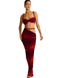 Thumbnail for Women's Bandage Sexy 2-Piece Sets Club Backless Decorative Cord Top and Skirt Sets Summer Vacation, Drestiny, Sets, Skirt Sets, Skirts, Crop Tops, Sleeveless, Casual Shirts, XS, S, M, L, XL, 2, 4, 6, 8, 10, 12, Red Print, Blue Print, Orange, Avocado Green, Grey, Coffee, White, Pink, Black, Deep Pink, USA, Canada, Aus, NZ, UK, Bandage Two Piece Set, Women's Bodycon Sets, Clubwear Two Piece Outfits, Sexy Co Ord Sets, Bandage Skirt and Top Set, Bandage Co Ord Set, Clubbing Outfits Two Piece, shopdrestiny.com