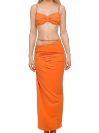 Thumbnail for Women's Bandage Sexy 2-Piece Sets Club Backless Decorative Cord Top and Skirt Sets Summer Vacation, Drestiny, Sets, Skirt Sets, Skirts, Crop Tops, Sleeveless, Casual Shirts, XS, S, M, L, XL, 2, 4, 6, 8, 10, 12, Red Print, Blue Print, Orange, Avocado Green, Grey, Coffee, White, Pink, Black, Deep Pink, USA, Canada, Aus, NZ, UK, Bandage Two Piece Set, Women's Bodycon Sets, Clubwear Two Piece Outfits, Sexy Co Ord Sets, Bandage Skirt and Top Set, Bandage Co Ord Set, Clubbing Outfits Two Piece, shopdrestiny.com