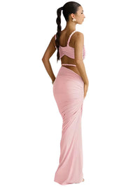 Thumbnail for Women's Bandage Sexy 2-Piece Sets Club Backless Decorative Cord Top and Skirt Sets Summer Vacation, Drestiny, Sets, Skirt Sets, Skirts, Crop Tops, Sleeveless, Casual Shirts, XS, S, M, L, XL, 2, 4, 6, 8, 10, 12, Red Print, Blue Print, Orange, Avocado Green, Grey, Coffee, White, Pink, Black, Deep Pink, USA, Canada, Aus, NZ, UK, Bandage Two Piece Set, Women's Bodycon Sets, Clubwear Two Piece Outfits, Sexy Co Ord Sets, Bandage Skirt and Top Set, Bandage Co Ord Set, Clubbing Outfits Two Piece, shopdrestiny.com