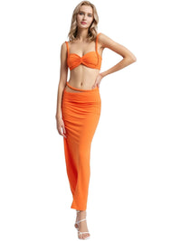 Thumbnail for Women's Bandage Sexy 2-Piece Sets Club Backless Decorative Cord Top and Skirt Sets Summer Vacation, Drestiny, Sets, Skirt Sets, Skirts, Crop Tops, Sleeveless, Casual Shirts, XS, S, M, L, XL, 2, 4, 6, 8, 10, 12, Red Print, Blue Print, Orange, Avocado Green, Grey, Coffee, White, Pink, Black, Deep Pink, USA, Canada, Aus, NZ, UK, Bandage Two Piece Set, Women's Bodycon Sets, Clubwear Two Piece Outfits, Sexy Co Ord Sets, Bandage Skirt and Top Set, Bandage Co Ord Set, Clubbing Outfits Two Piece, shopdrestiny.com