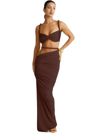 Thumbnail for Women's Bandage Sexy 2-Piece Sets Club Backless Decorative Cord Top and Skirt Sets Summer Vacation, Drestiny, Sets, Skirt Sets, Skirts, Crop Tops, Sleeveless, Casual Shirts, XS, S, M, L, XL, 2, 4, 6, 8, 10, 12, Red Print, Blue Print, Orange, Avocado Green, Grey, Coffee, White, Pink, Black, Deep Pink, USA, Canada, Aus, NZ, UK, Bandage Two Piece Set, Women's Bodycon Sets, Clubwear Two Piece Outfits, Sexy Co Ord Sets, Bandage Skirt and Top Set, Bandage Co Ord Set, Clubbing Outfits Two Piece, shopdrestiny.com
